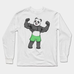 Panda as Bodybuilder at Bodybuilding Long Sleeve T-Shirt